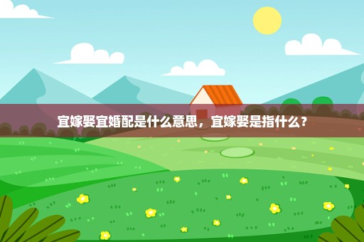 宜嫁娶宜婚配是什么意思，宜嫁娶是指什么？
