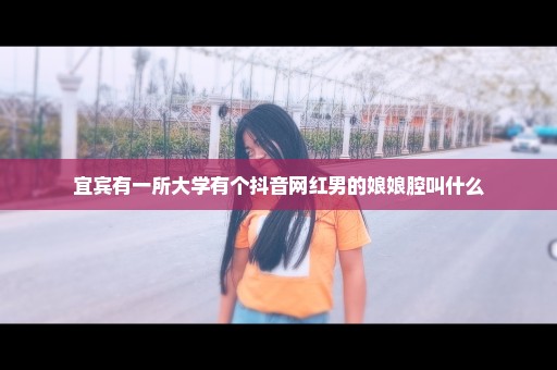 宜宾有一所大学有个抖音网红男的娘娘腔叫什么