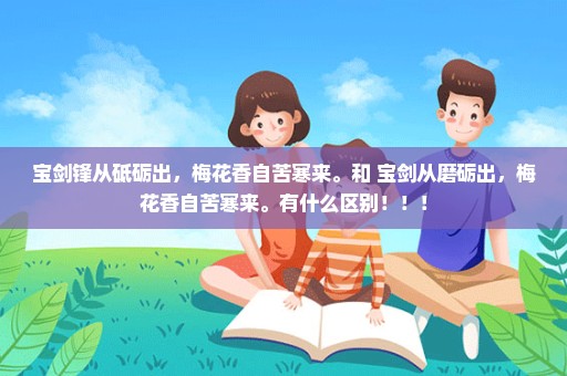宝剑锋从砥砺出，梅花香自苦寒来。和 宝剑从磨砺出，梅花香自苦寒来。有什么区别！！！