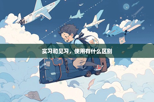 实习和见习，使用有什么区别