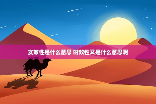 实效性是什么意思 时效性又是什么意思呢