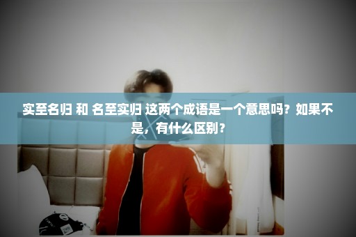 实至名归 和 名至实归 这两个成语是一个意思吗？如果不是，有什么区别？