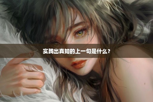 实践出真知的上一句是什么？