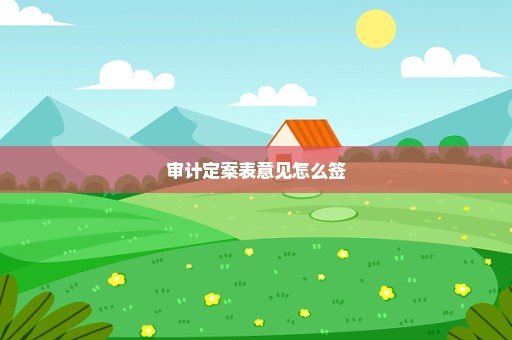 审计定案表意见怎么签