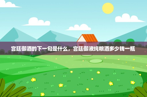 宫廷御酒的下一句是什么，宫廷御液纯粮酒多少钱一瓶 