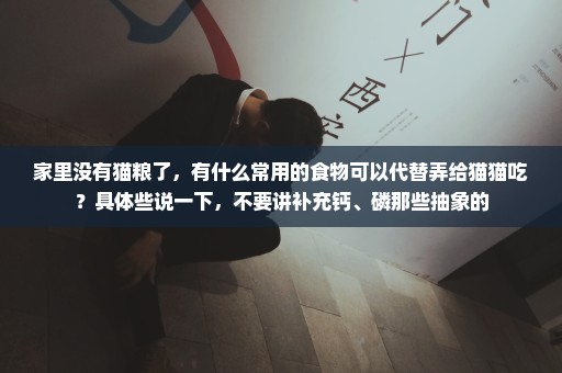 家里没有猫粮了，有什么常用的食物可以代替弄给猫猫吃？具体些说一下，不要讲补充钙、磷那些抽象的
