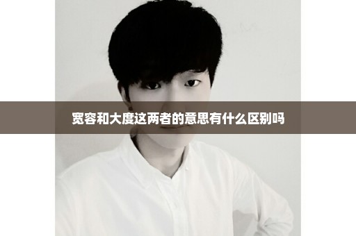 宽容和大度这两者的意思有什么区别吗