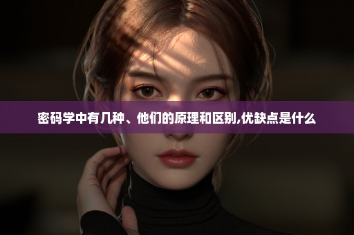 密码学中有几种、他们的原理和区别,优缺点是什么