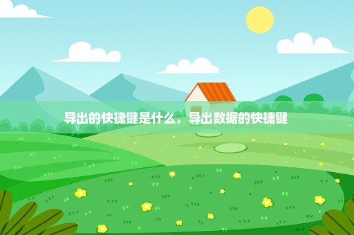 导出的快捷键是什么，导出数据的快捷键 