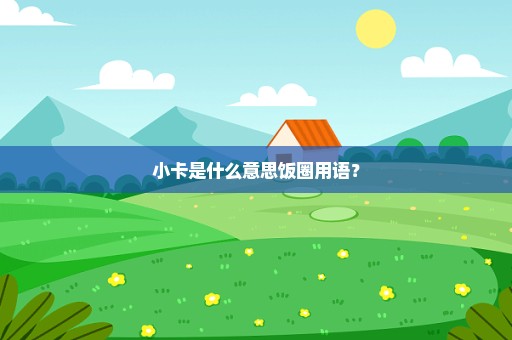 小卡是什么意思饭圈用语？