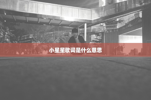 小星星歌词是什么意思