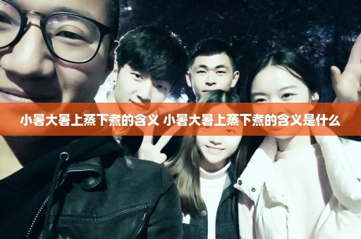 小暑大暑上蒸下煮的含义 小暑大暑上蒸下煮的含义是什么