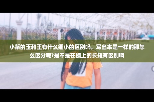 小篆的玉和王有什么细小的区别吗，写出来是一样的那怎么区分呢?是不是在横上的长短有区别啊