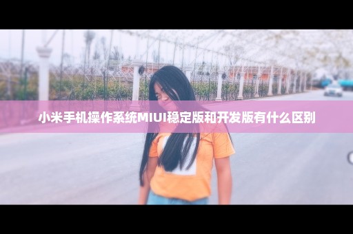小米手机操作系统MIUI稳定版和开发版有什么区别