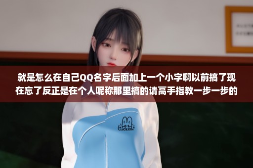 就是怎么在自己QQ名字后面加上一个小字啊以前搞了现在忘了反正是在个人呢称那里搞的请高手指教一步一步的