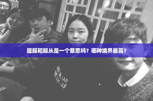 屈服和服从是一个意思吗？哪种境界最高？