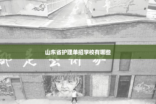 山东省护理单招学校有哪些