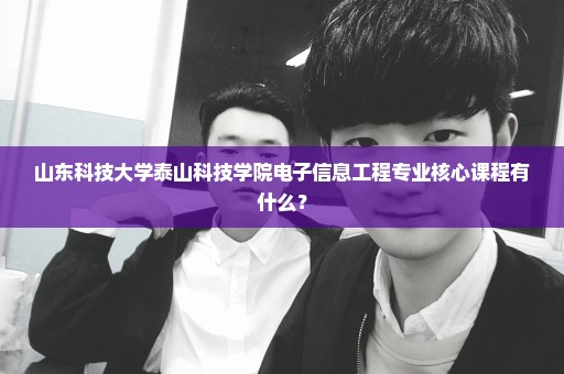 山东科技大学泰山科技学院电子信息工程专业核心课程有什么？