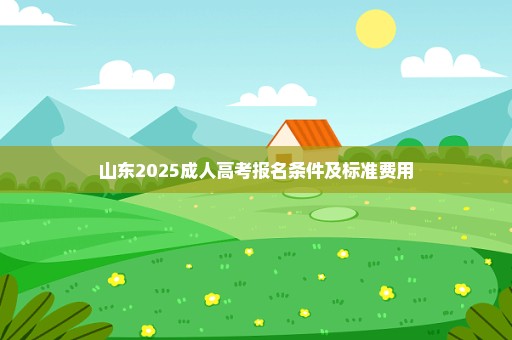 山东2025成人高考报名条件及标准费用