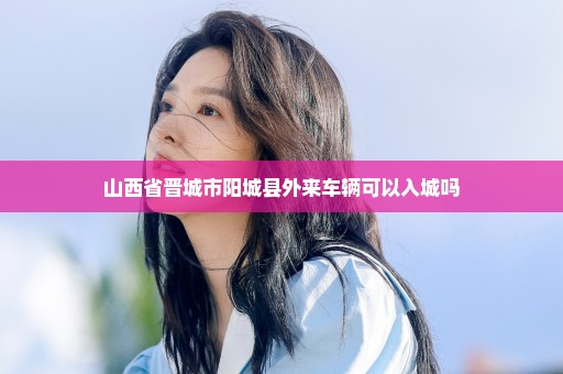 山西省晋城市阳城县外来车辆可以入城吗