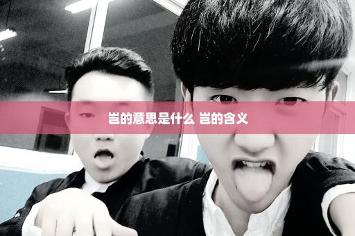 岂的意思是什么 岂的含义