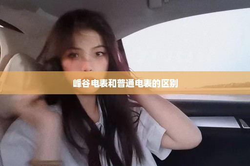 峰谷电表和普通电表的区别