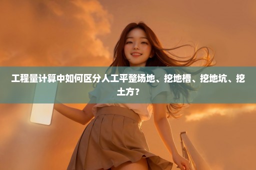 工程量计算中如何区分人工平整场地、挖地槽、挖地坑、挖土方？