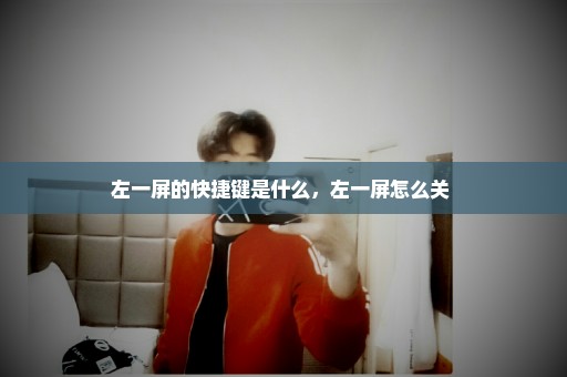 左一屏的快捷键是什么，左一屏怎么关 
