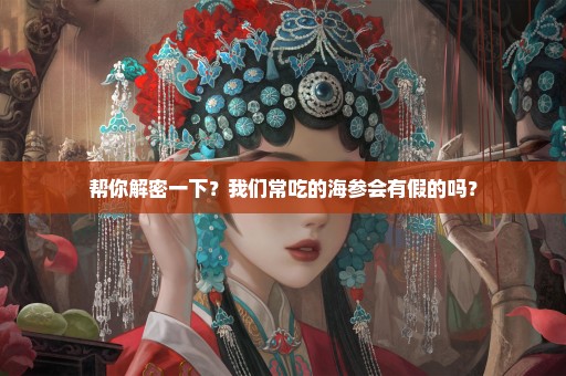 帮你解密一下？我们常吃的海参会有假的吗？