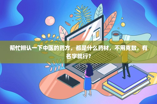 帮忙辨认一下中医的药方，都是什么药材，不用克数，有名字就行？
