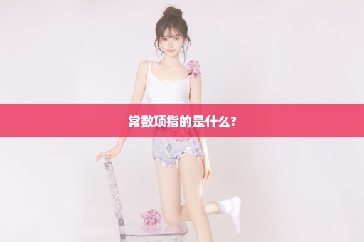 常数项指的是什么?