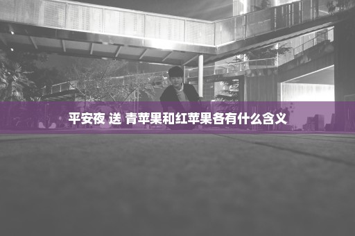 平安夜 送 青苹果和红苹果各有什么含义