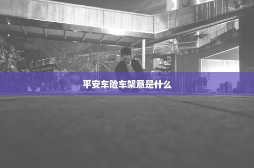 平安车险车架意是什么