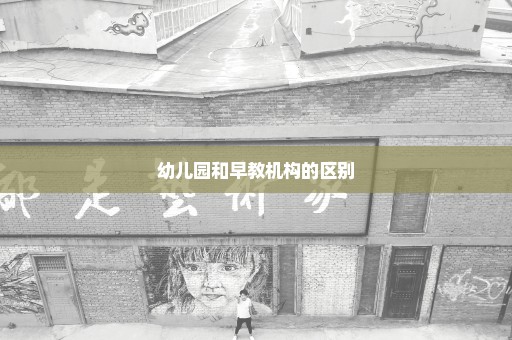 幼儿园和早教机构的区别