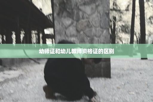 幼师证和幼儿教师资格证的区别