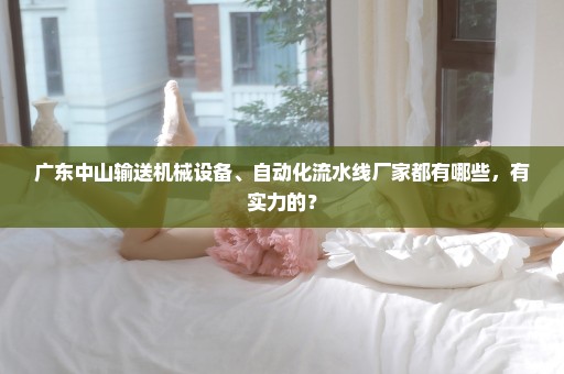广东中山输送机械设备、自动化流水线厂家都有哪些，有实力的？