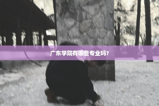 广东学院有哪些专业吗？