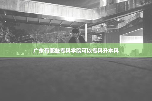 广东有哪些专科学院可以专科升本科