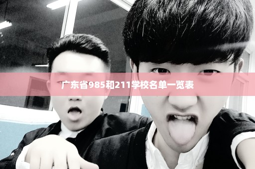 广东省985和211学校名单一览表