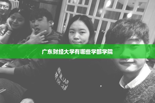 广东财经大学有哪些学部学院