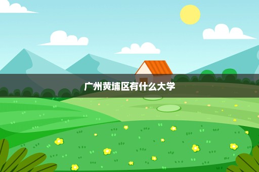 广州黄埔区有什么大学