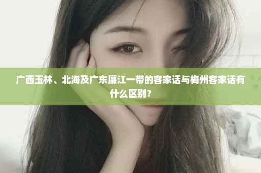 广西玉林、北海及广东廉江一带的客家话与梅州客家话有什么区别？