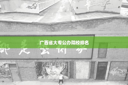 广西省大专公办院校排名