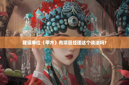 建设单位（甲方）有项目经理这个说法吗？