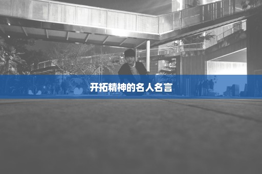 开拓精神的名人名言