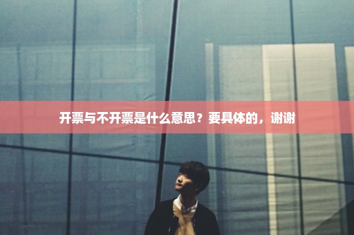 开票与不开票是什么意思？要具体的，谢谢