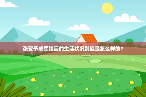 张馨予成军嫂后的生活状况到底是怎么样的？