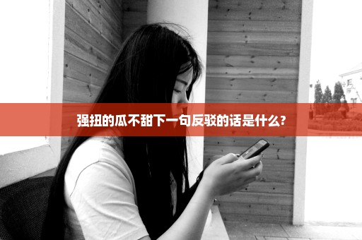强扭的瓜不甜下一句反驳的话是什么?