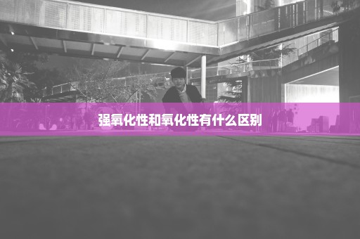强氧化性和氧化性有什么区别