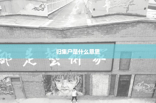 归集户是什么意思